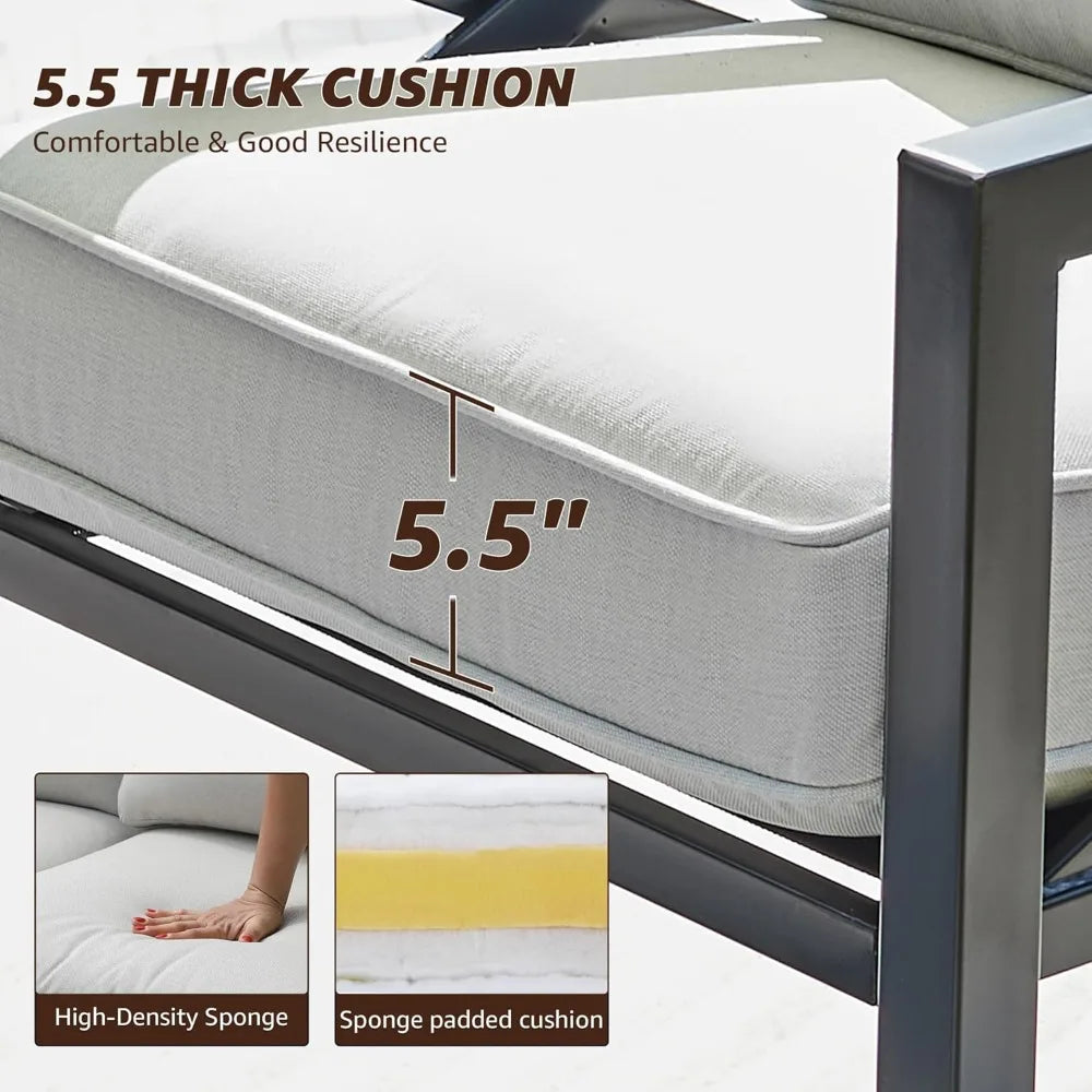 Outdoor Patio Furniture 4 Pieces Set, Modern Patio Conversation Sets