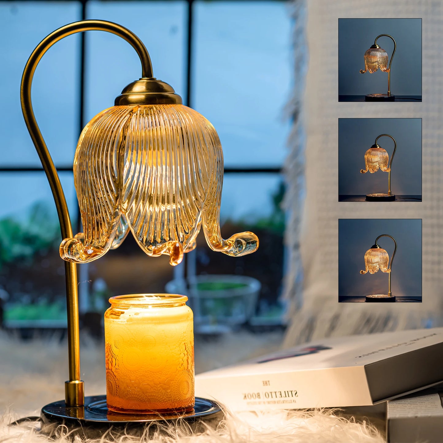 Tulip Flower Warm Candle Lamp French Retro Bedroom Night