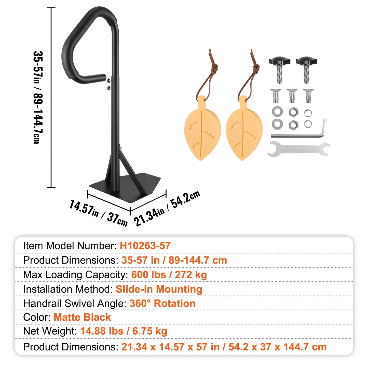 SucceBuy 360Rotatable Hot Tub Handrail Spa Side Hand Rail Adjustable Height W/ Slide-Under Mount