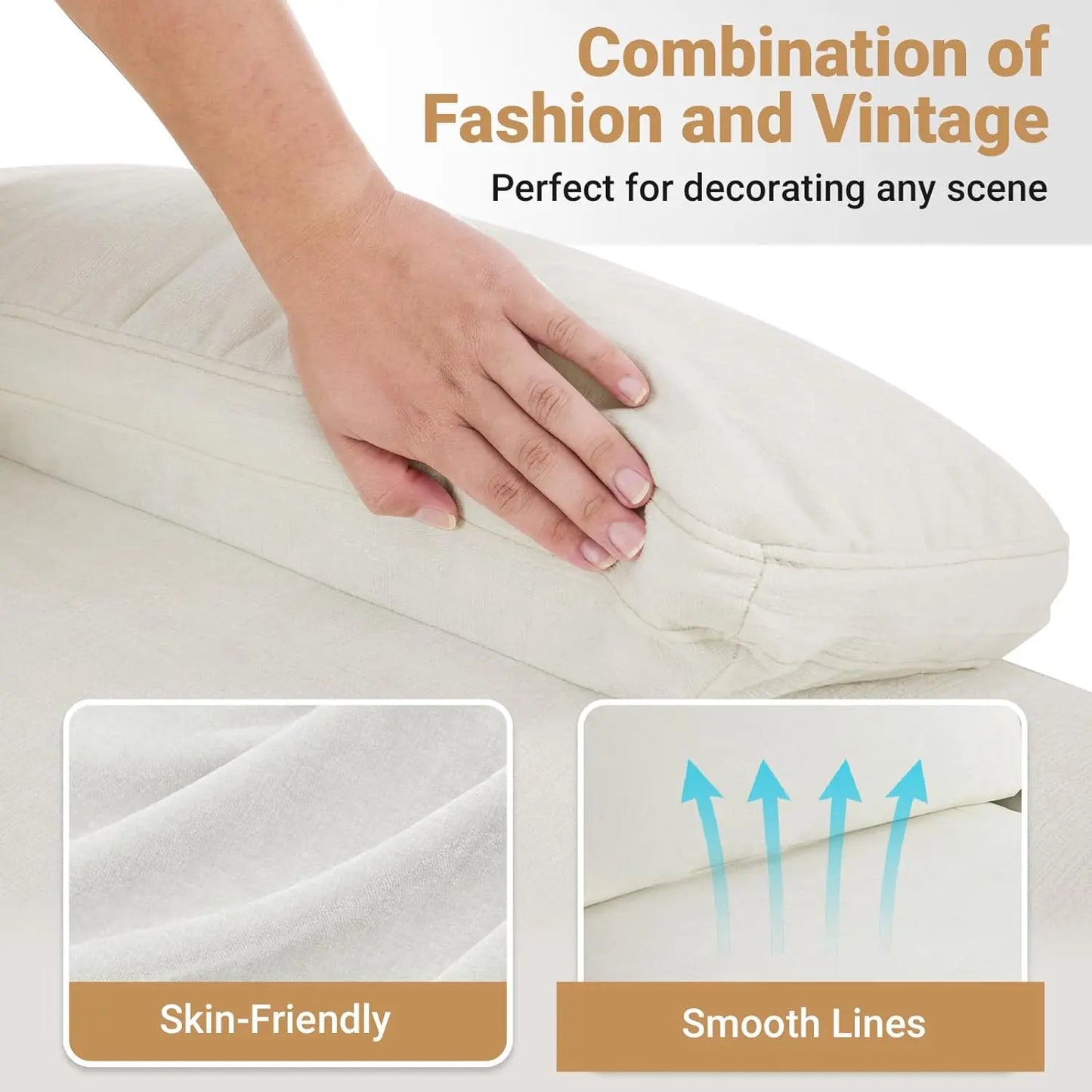 110" Sectional Couches for Living Room U Shaped Couch with Double Chaise 4-Seat Sofa Set with Chenille Fab