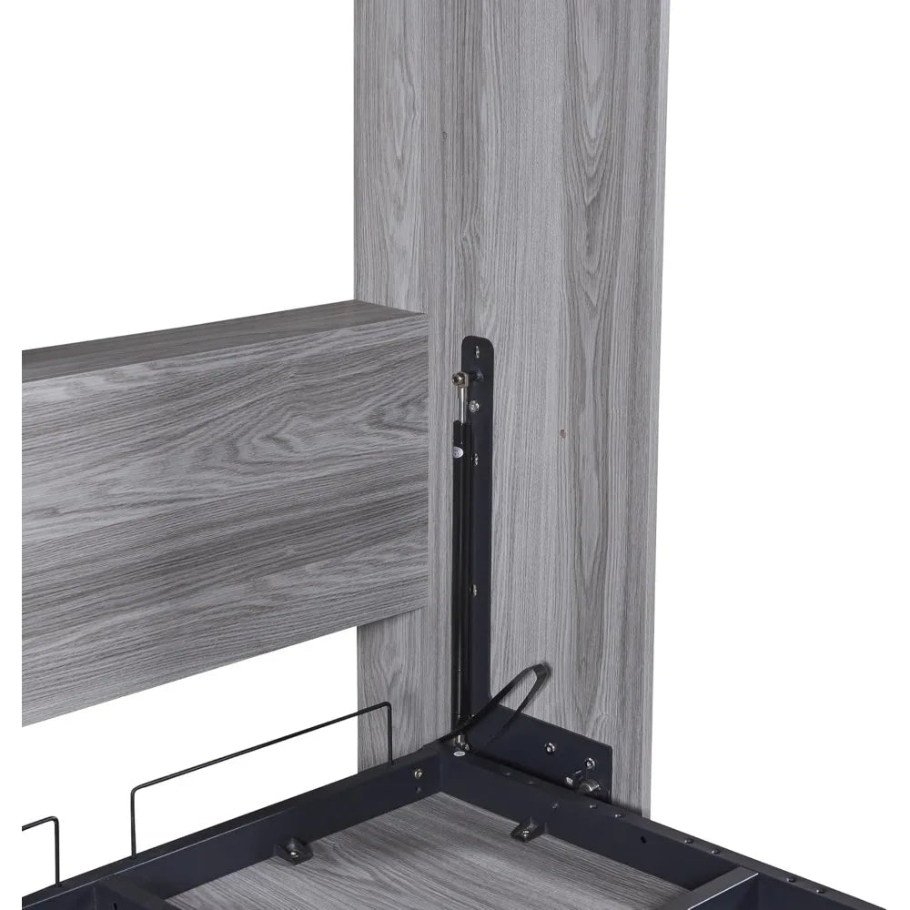 Farmhouse Twin Size Murphy Bed, Murphy Bed Wardrobe Wall Bed, Wood Folding Bed