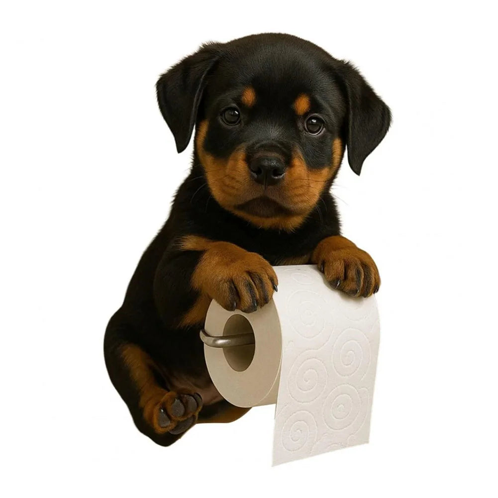 Wall Mount Dog Paper Roll Holder 3D Printed Animal Paper Towel Holder Decorative Dog Shape Paper Stand