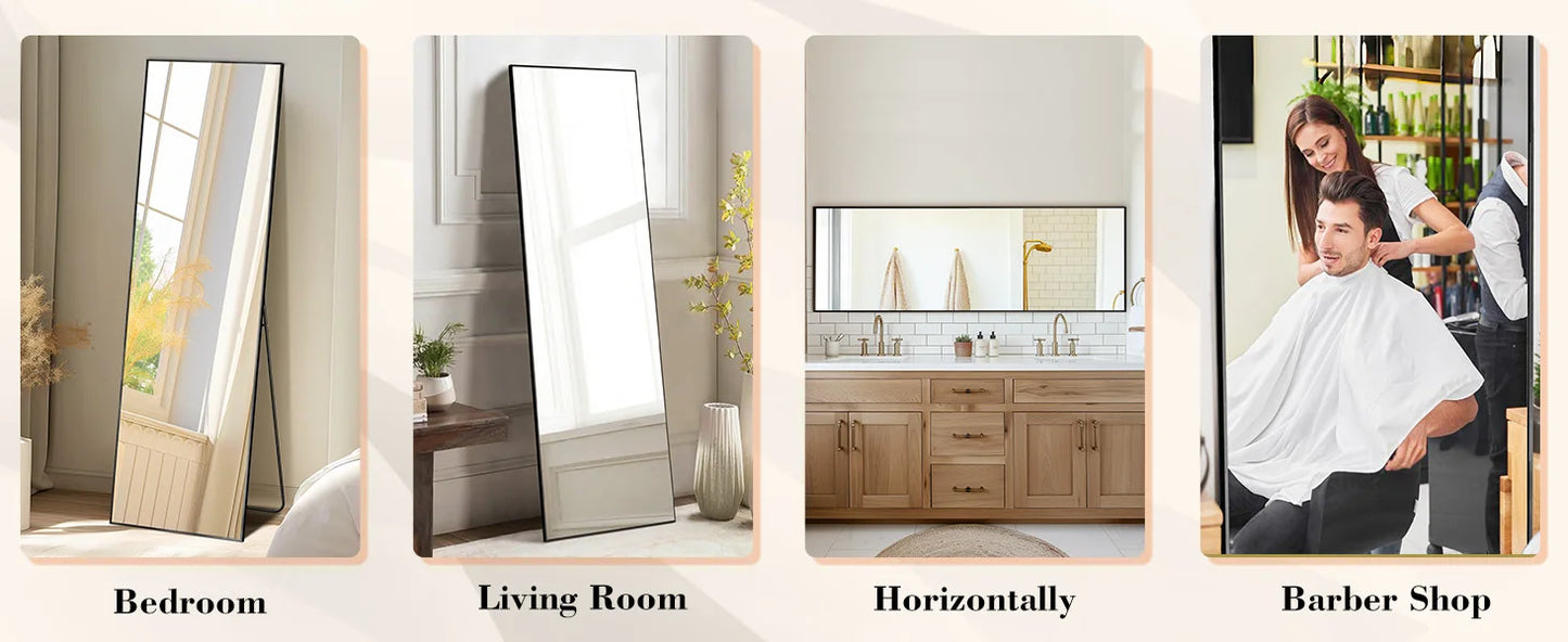 JHK 64"x21" Full Body Wall Mirror Standing Hanging or Leaning Wall-Mounted Mirrors