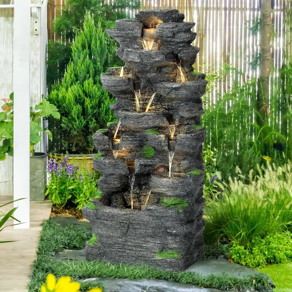 Garden Waterfall Fountain Outdoor - Water Fountains and Waterfalls, Outdoor