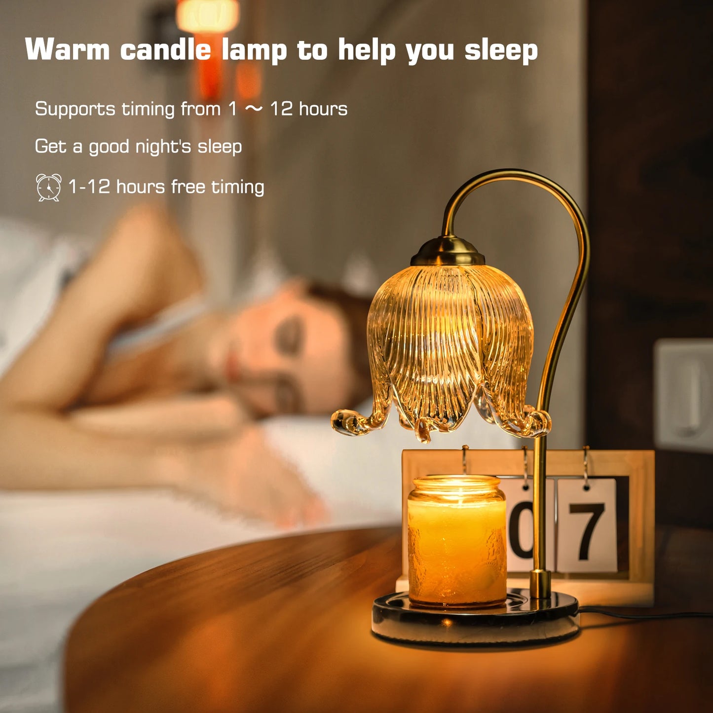 Tulip Flower Warm Candle Lamp French Retro Bedroom Night