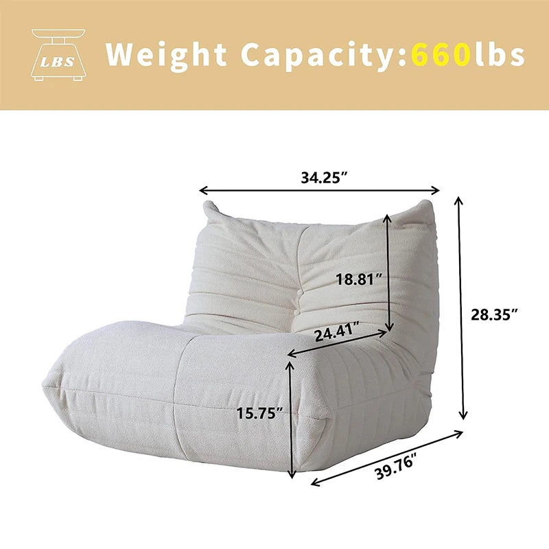 Teddy Fabric Bean Bag Sofas Comfy Lazy Floor Sofa Couch Soft Lounge Chairs