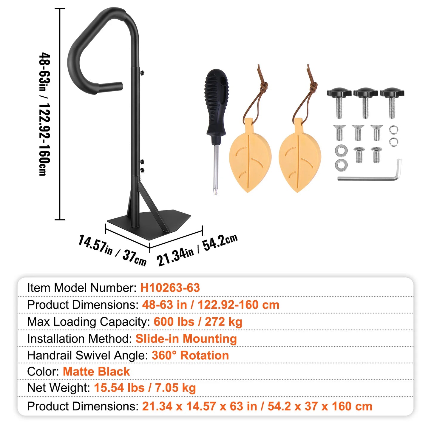 SucceBuy 360Rotatable Hot Tub Handrail Spa Side Hand Rail Adjustable Height W/ Slide-Under Mount