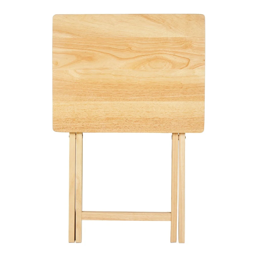 Portable Folding TV Tray Table Lightweight Solid Rubberwood Space Saving No Assembly Required