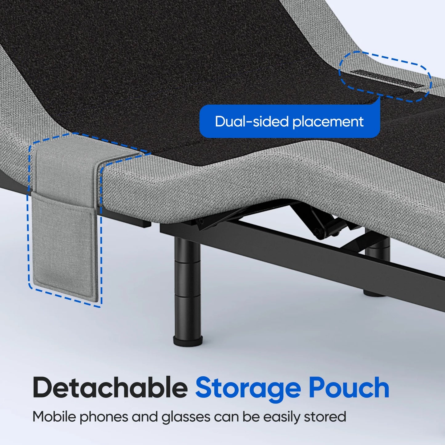 Furgle Twin Split King Size Adjustable Bed Base Frame with Massage Silent Double Motor with Wireless Remote
