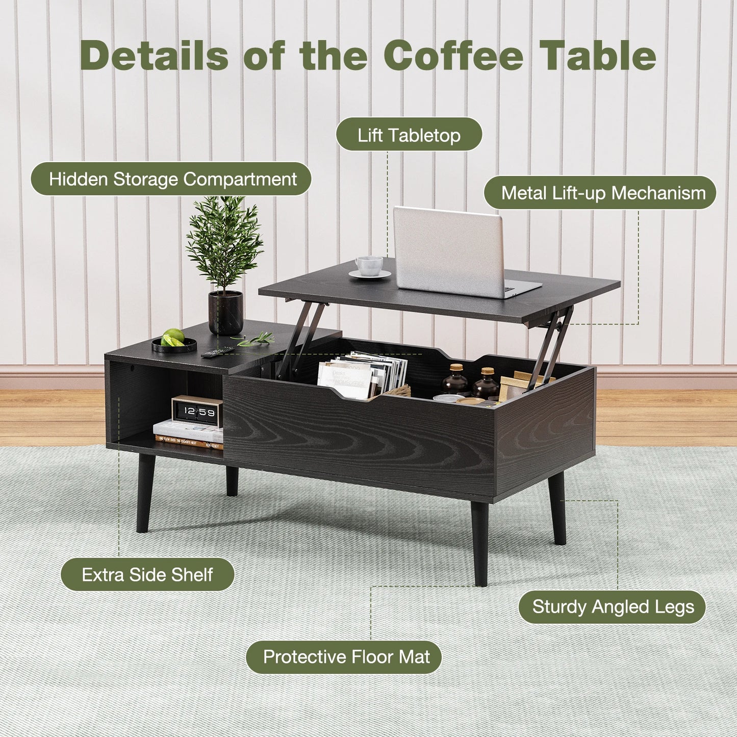 JHK Lift Top Coffee Tables For Living Room