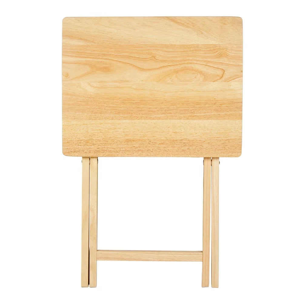 Portable Folding TV Tray Table Lightweight Solid Rubberwood