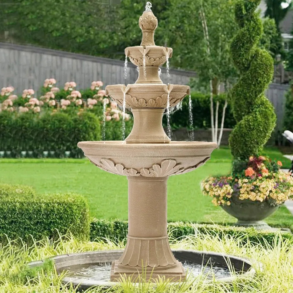 Large Outdoor Water Fountains for Gardens - 48.4 Tall Cascading