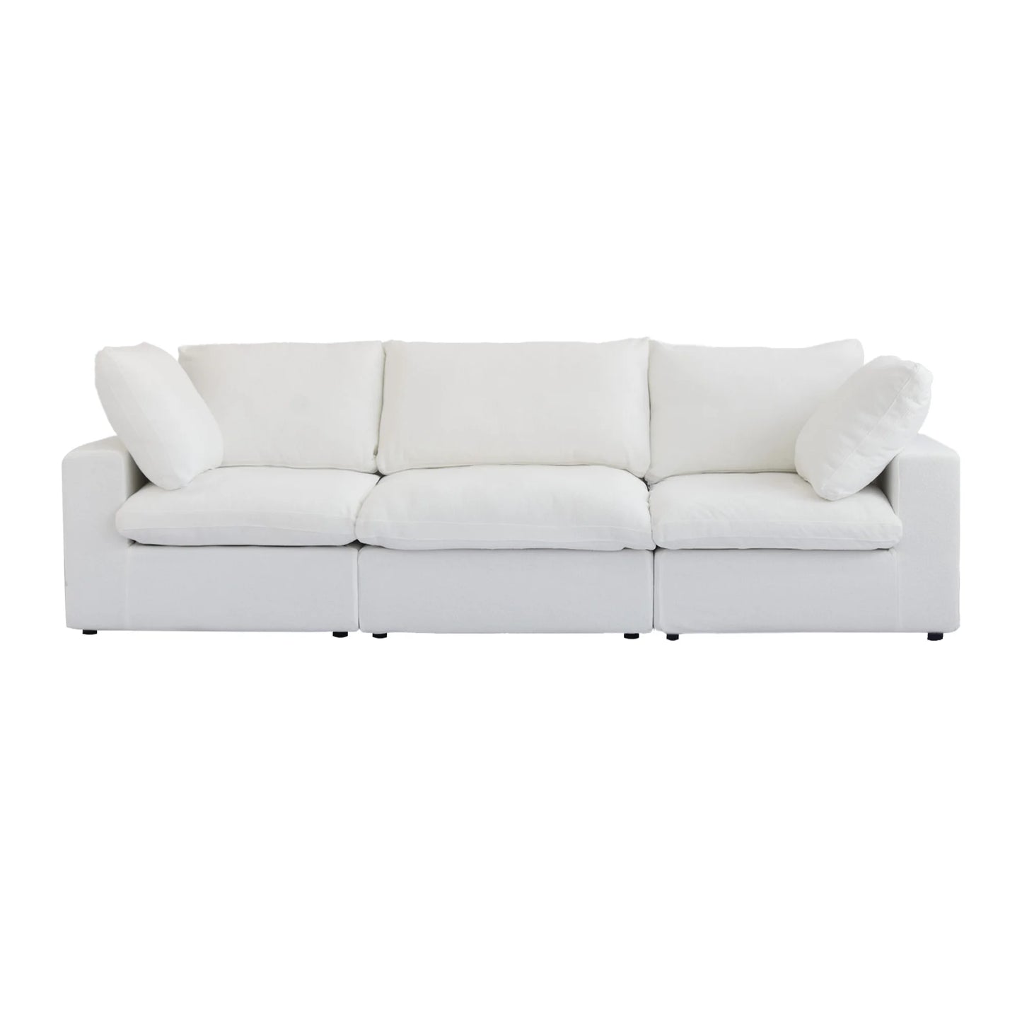 120.45" Cloud Modular Sectional Sofa Minimalist 3-Seats Sofa Couch Convertible Couch Deep Seat