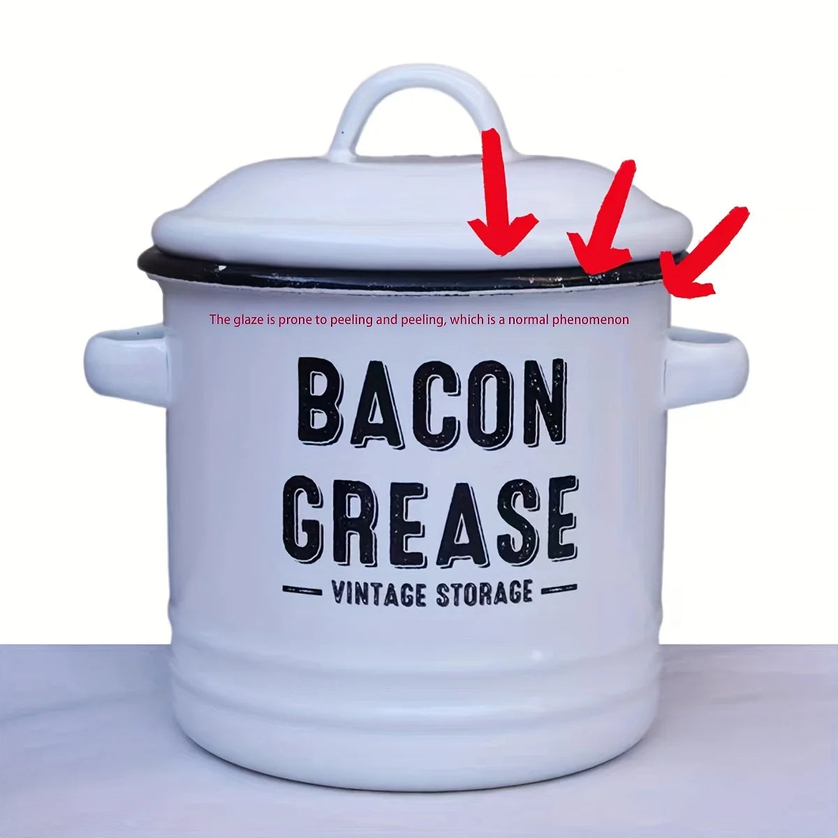 Enamel Oil Pot With Lid Rust Resistant Large Capacity