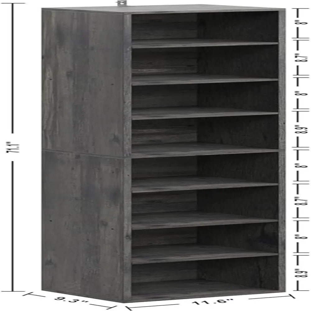 Ironck Tall Bookshelf 8 Tiers Compact Corner Bookcase
