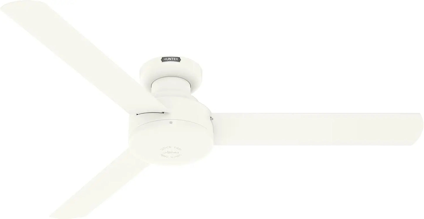 Matte Black 52-inch Casual Style Indoor Low Profile Ceiling Fan with Wall Control for Bedroom Living Spaces