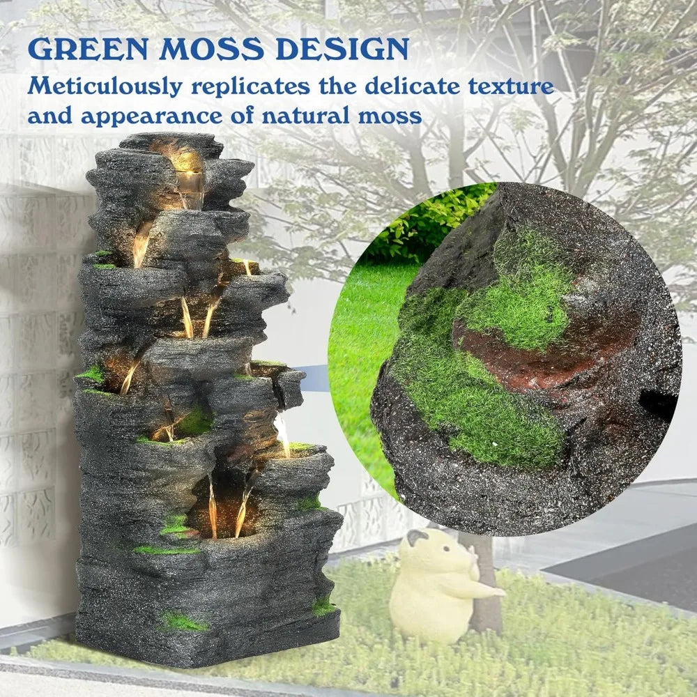 Garden Waterfall Fountain Outdoor - Water Fountains and Waterfalls, Outdoor