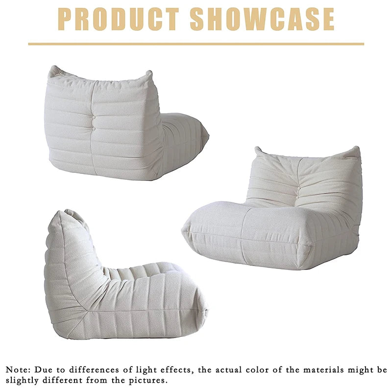 Teddy Fabric Bean Bag Sofas Comfy Lazy Floor Sofa Couch Soft Lounge Chairs Foam-Filled