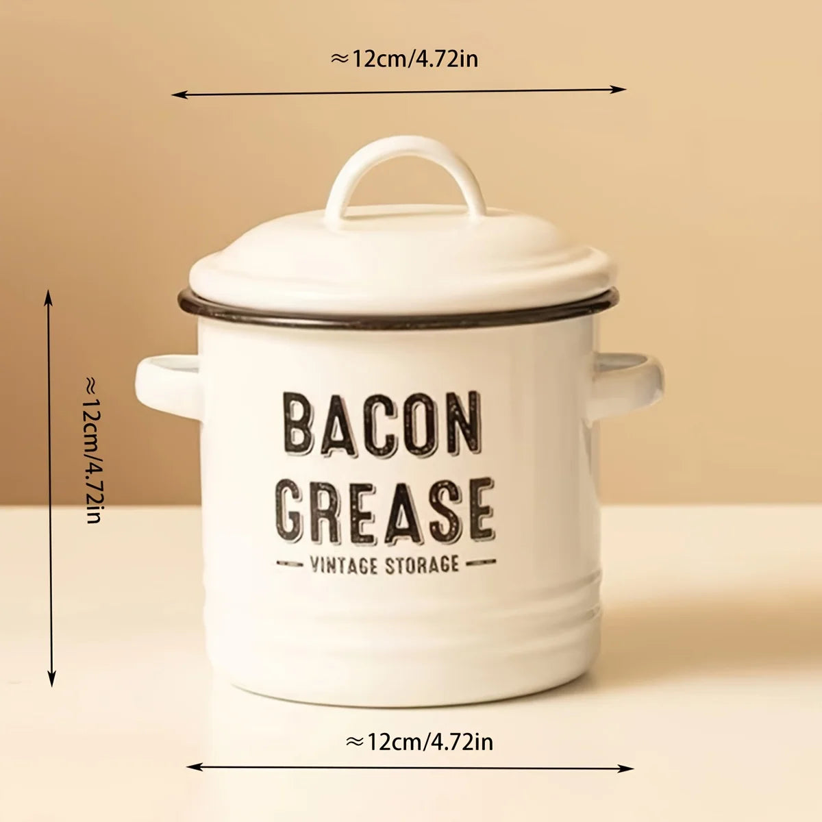 Enamel Oil Pot With Lid Rust Resistant Large Capacity