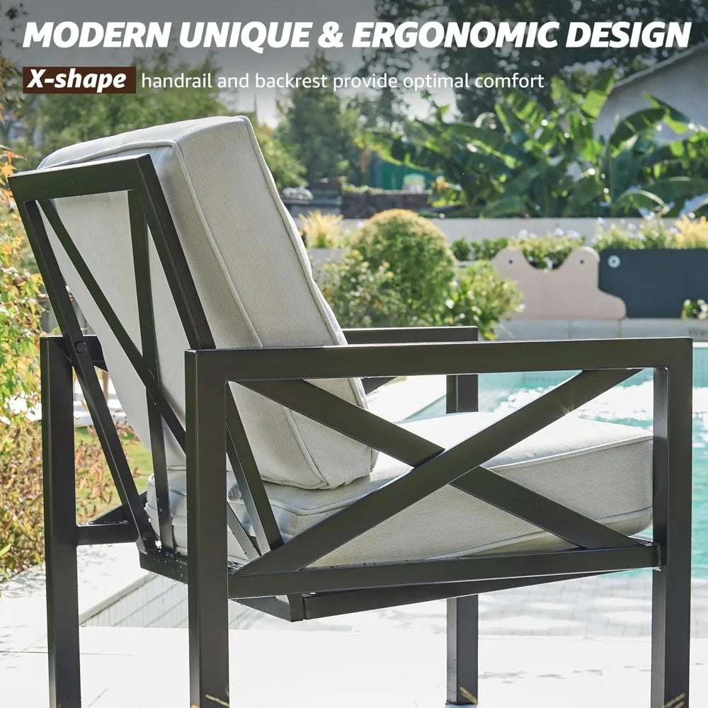Outdoor Patio Furniture 4 Pieces Set, Modern Patio Conversation Sets