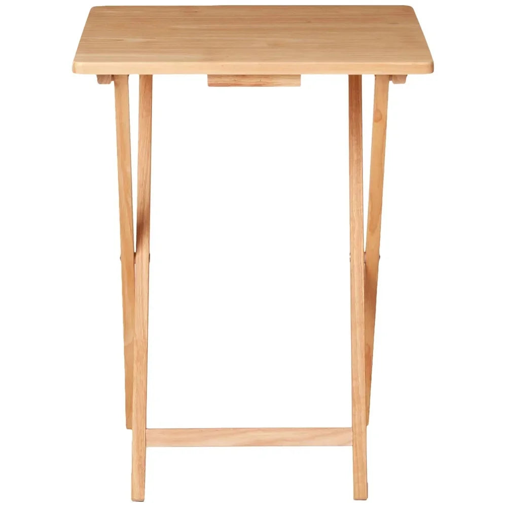 Portable Folding TV Tray Table Lightweight Solid Rubberwood Space Saving No Assembly Required