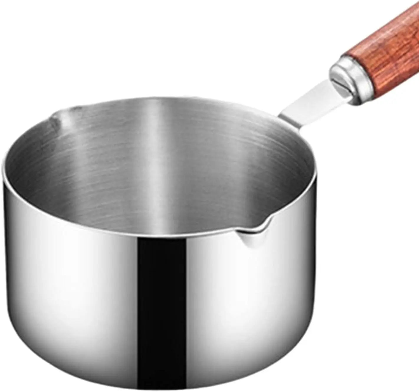 304 Stainless Steel Mini Soup Pot with Wooden Handle Breakfast Pot Milk Pan