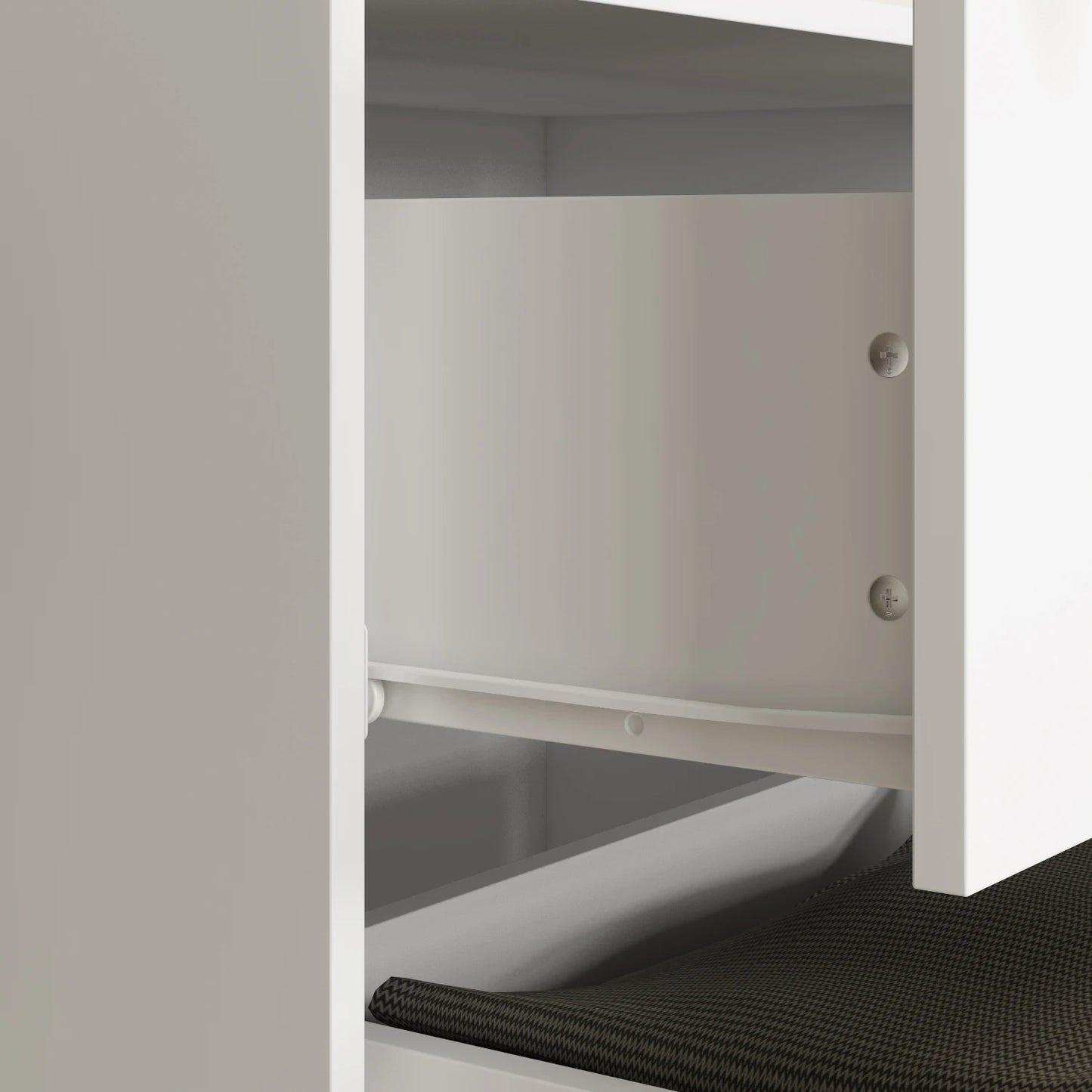 FUFU&GAGA Modern Wardrobe Armoire Closet with 2 Drawers, 6 Storage Cubes & 2 Hanging Rods