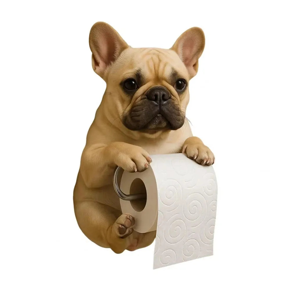 Wall Mount Dog Paper Roll Holder 3D Printed Animal Paper Towel Holder Decorative Dog Shape Paper Stand