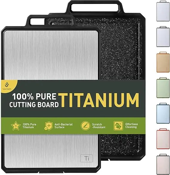 Titanium Cutting Boards for Kitchen Non Toxic Chopping Board with Handle