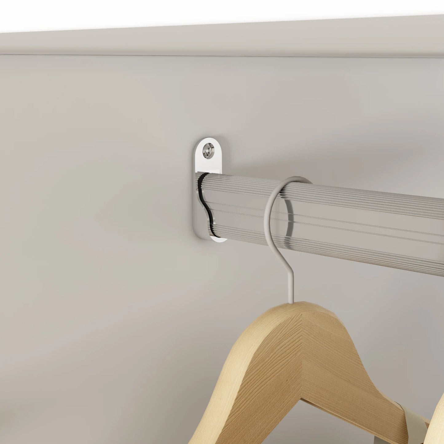 FUFU&GAGA Modern Wardrobe Armoire Closet with 2 Drawers, 6 Storage Cubes & 2 Hanging Rods